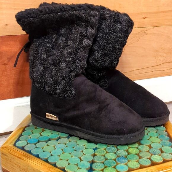SIZE 7 muk luks cozy knit boots - Picture 2 of 5